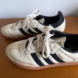 Adidas Samba OG Shoes, Size US 9.5, Cream White / Core Black / Sand Strata